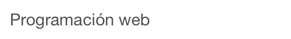 Programación web